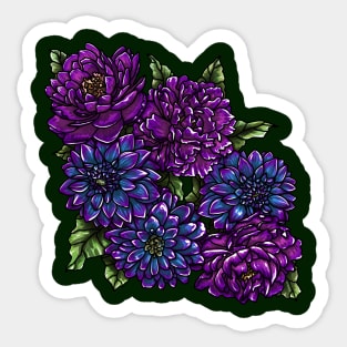 Bi Dahlias and Peonies Sticker